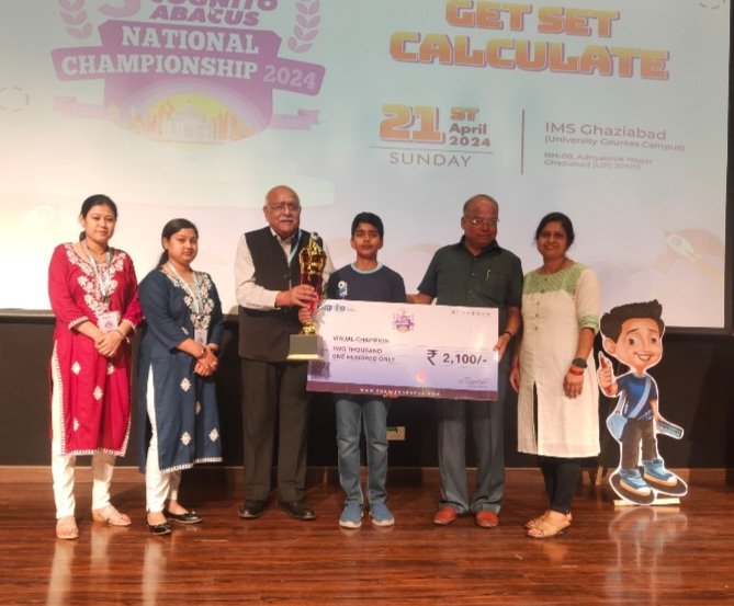 अबेकस नेशनल कंपटीशन में करिजमेटिव के अंशुमन ठाकुर बने चैंपियन।