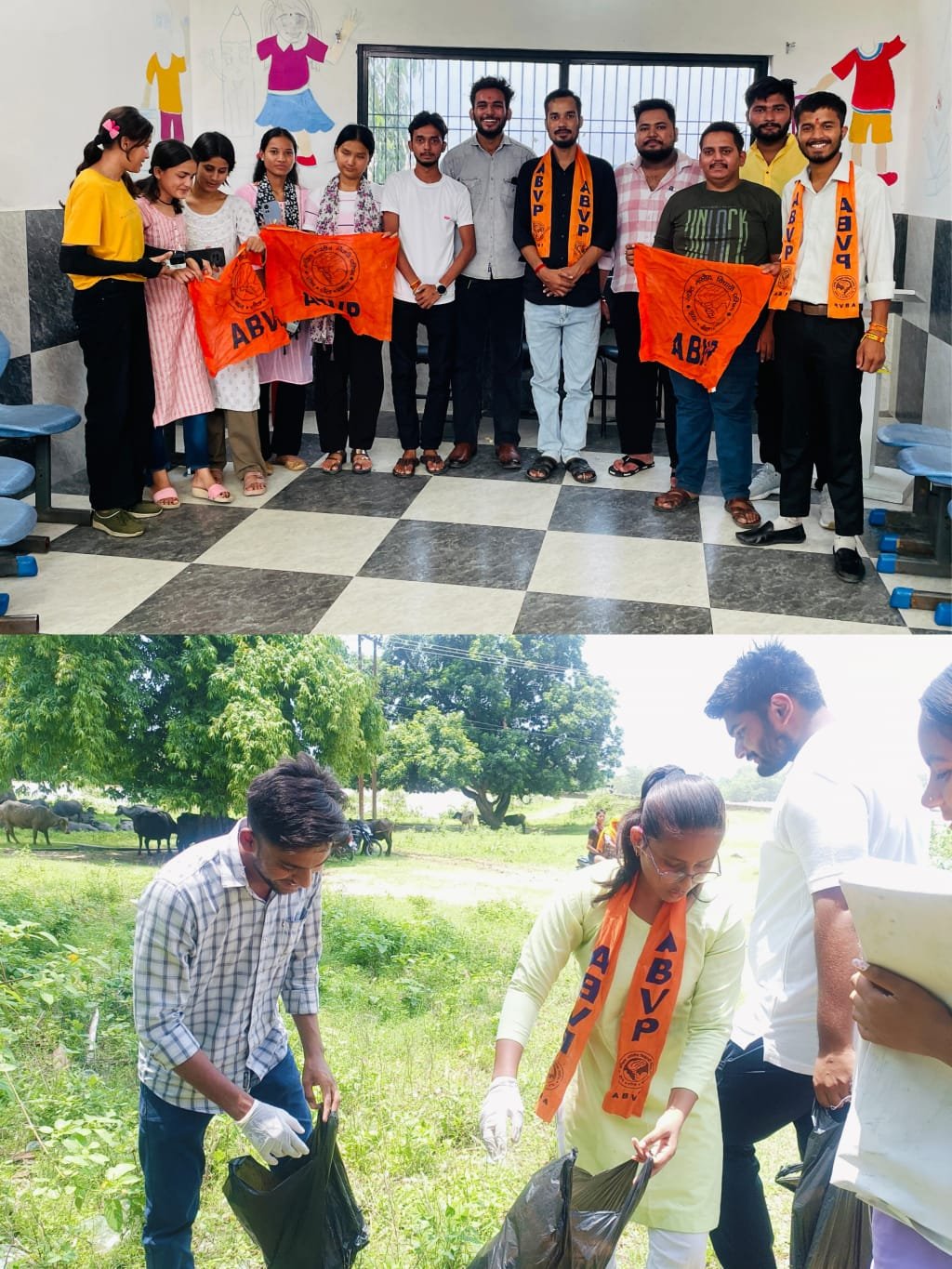 अभाविप ने स्थापना दिवस पर चलाया सफाई अभियान