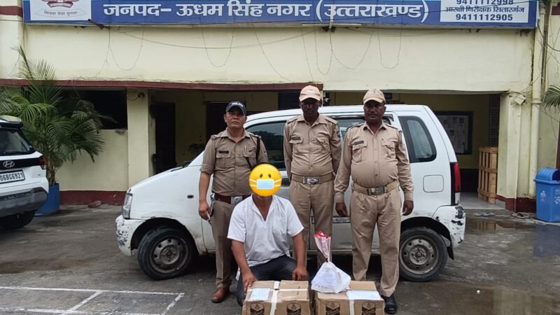 चोरगलिया के दीपांशु बेलवाल से सिडकुल में 4 पेटी शराब बरामद